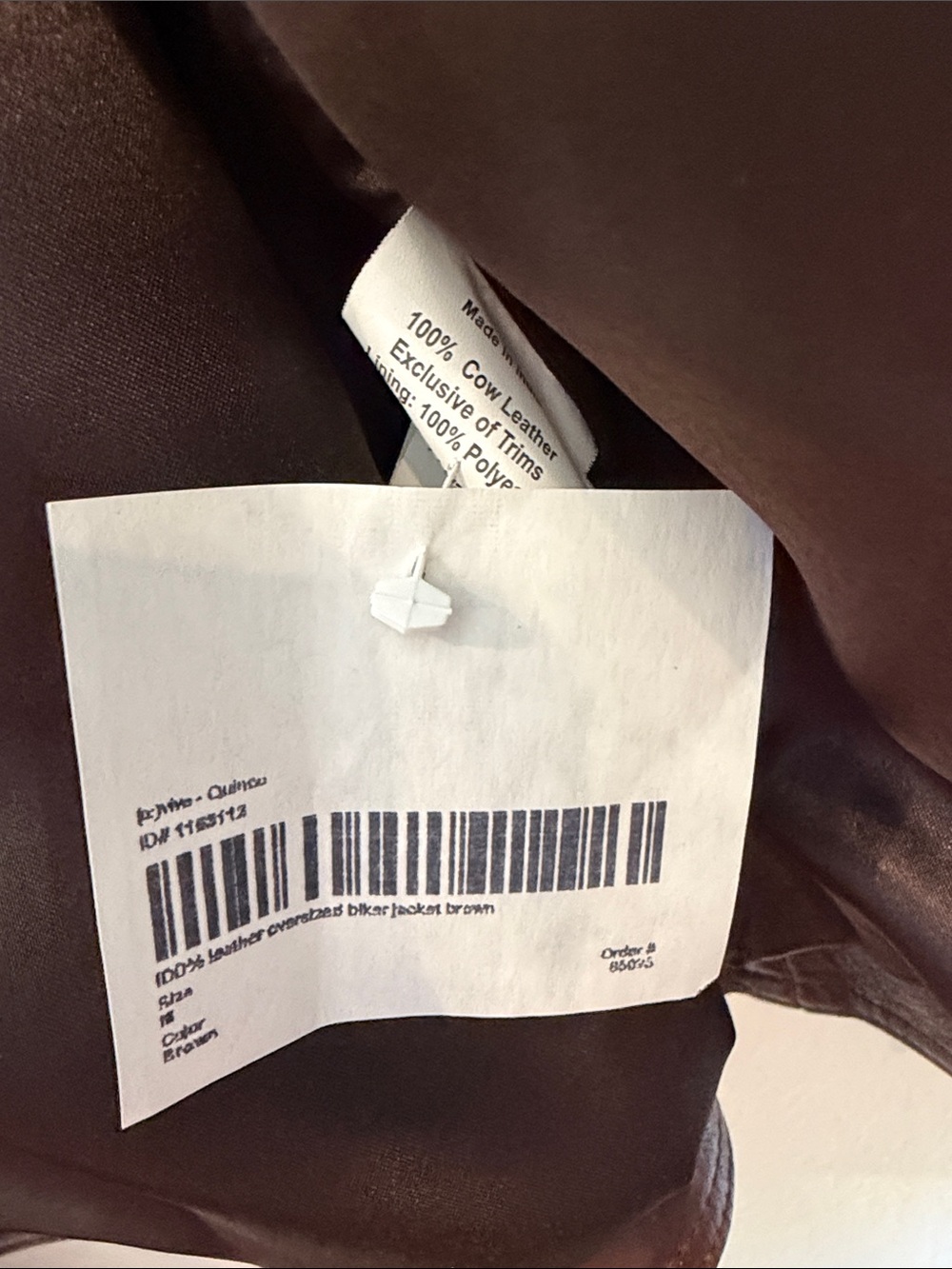 Quince 100% Leather Oversized Biker Jacket - Picture 4 of 5